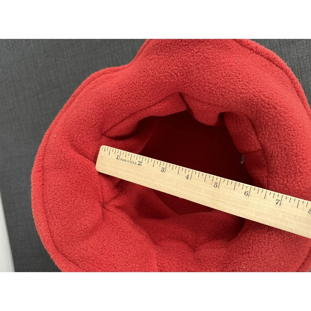 Vintage 90s Womens Hat Amber Rose Floral Fleece‎ Winter Fall Grunge Red Packable